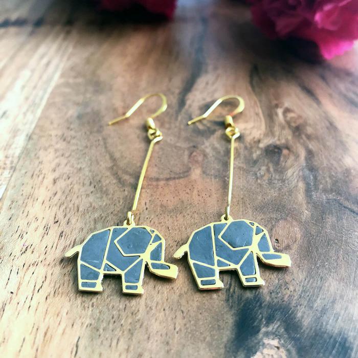 Ivory & Trunk Earrings - Grey