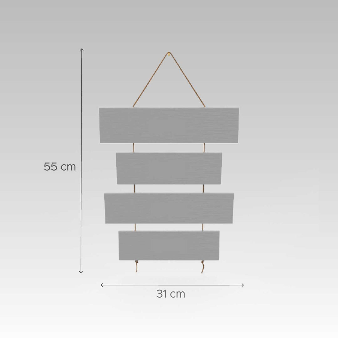 Four Plank Name Plate - Front View with Dimensions