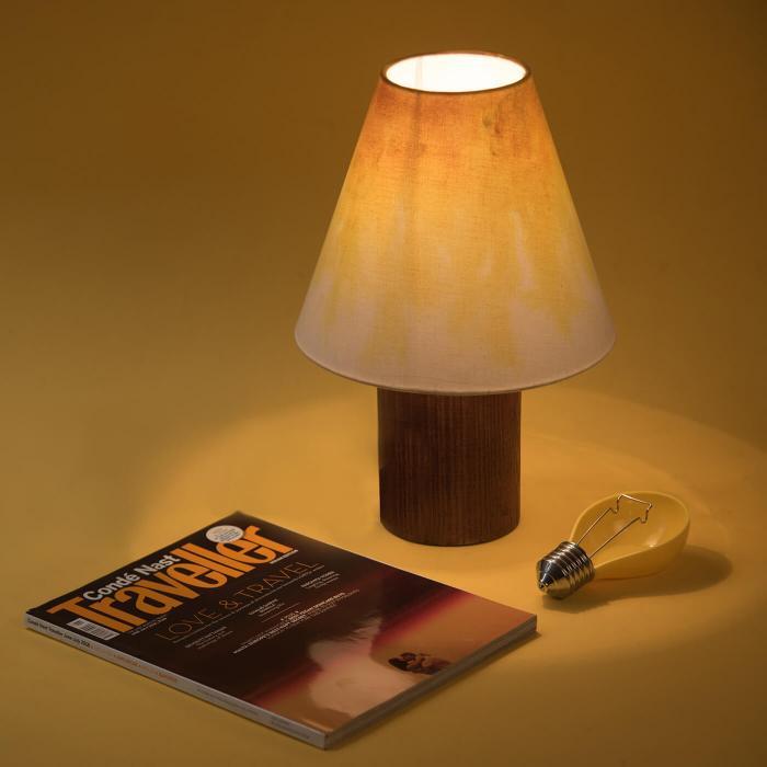 Handpainted Conical Tabletop Lamp