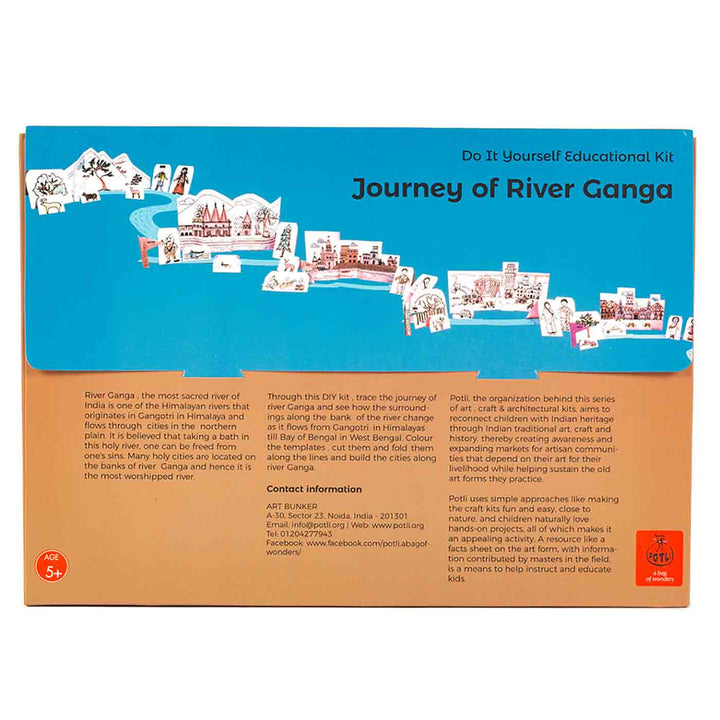 Ganga Rivers of India DIY Kit | 11 Coloring Templates, 1 Map Of India And Instruction Sheet