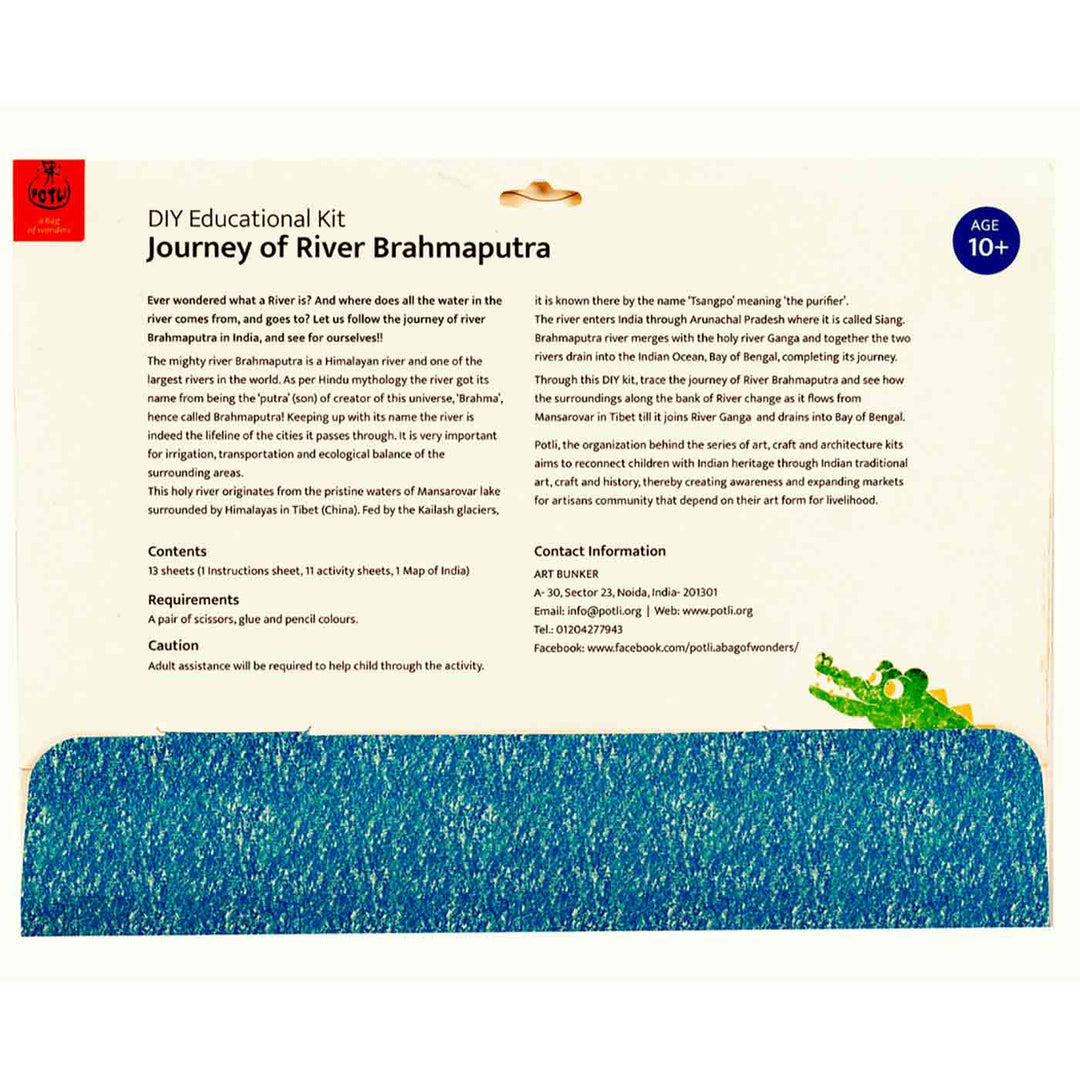 Brahmaputra Rivers of India DIY Kit | 11 Coloring Templates, 1 Map Of India And Instruction Sheet