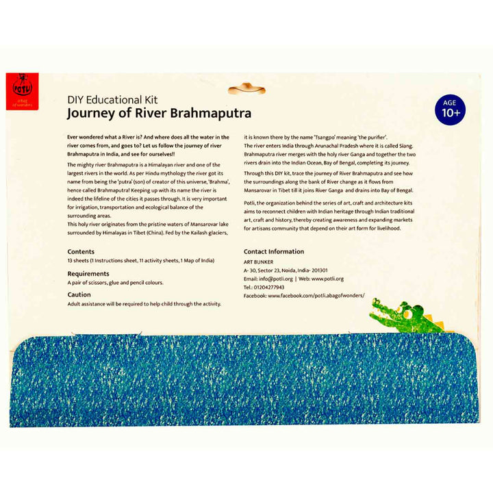 Brahmaputra Rivers of India DIY Kit | 11 Coloring Templates, 1 Map Of India And Instruction Sheet