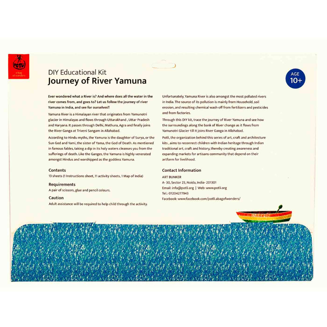 Yamuna Rivers of India DIY Kit | 11 Coloring Templates, 1 Map Of India And Instruction Sheet