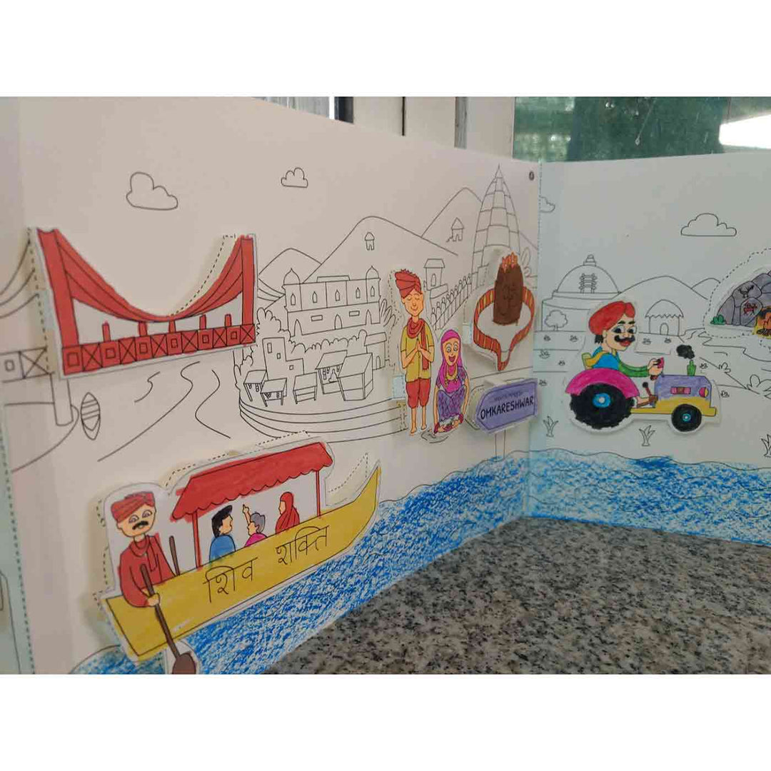 Narmada Rivers of India DIY Kit | 11 Coloring Templates, 1 Map Of India And Instruction Sheet