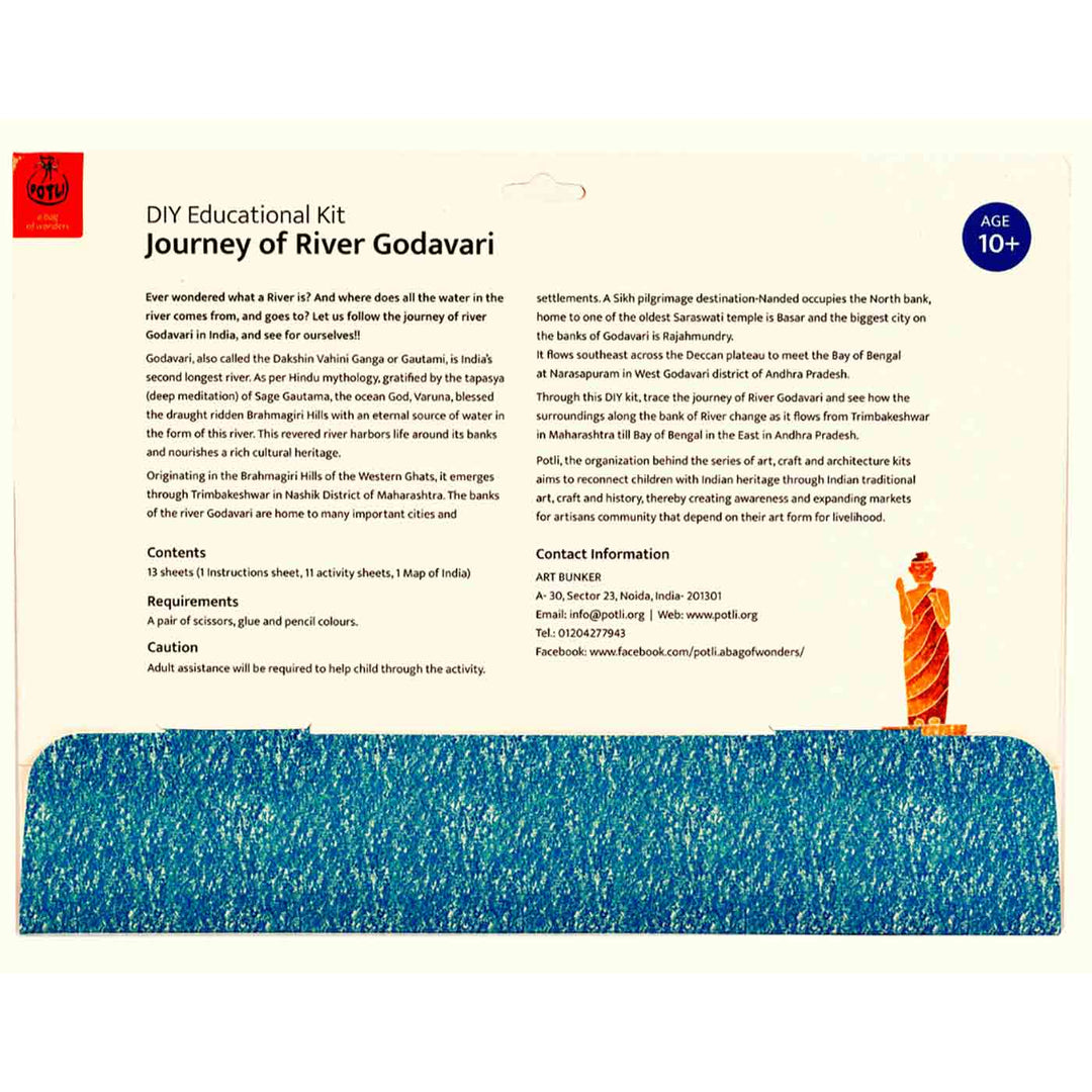 Godavari Rivers of India DIY Kit | 11 Coloring Templates, 1 Map Of India And Instruction Sheet