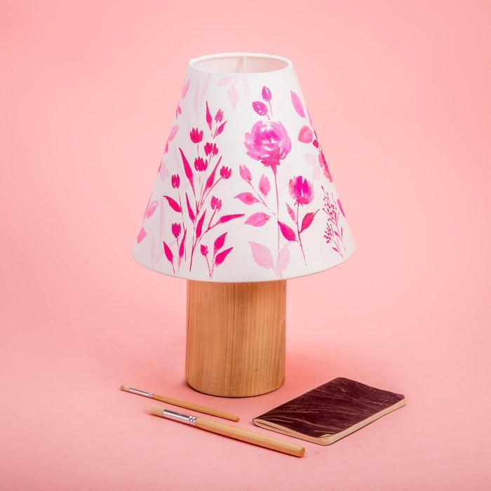 Handpainted Conical Tabletop Lamp