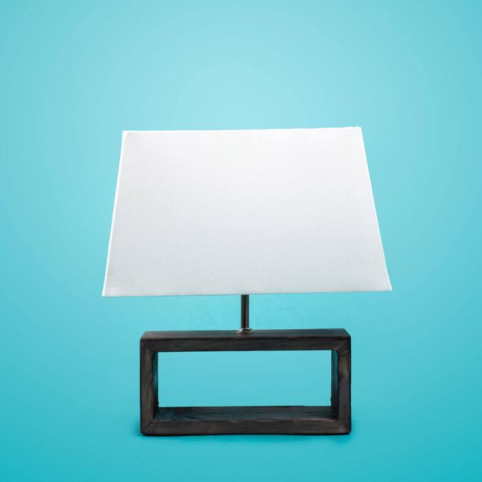 Saver Bundle - Plain Rectangular Tabletop Lamp with Dark Hollow Base