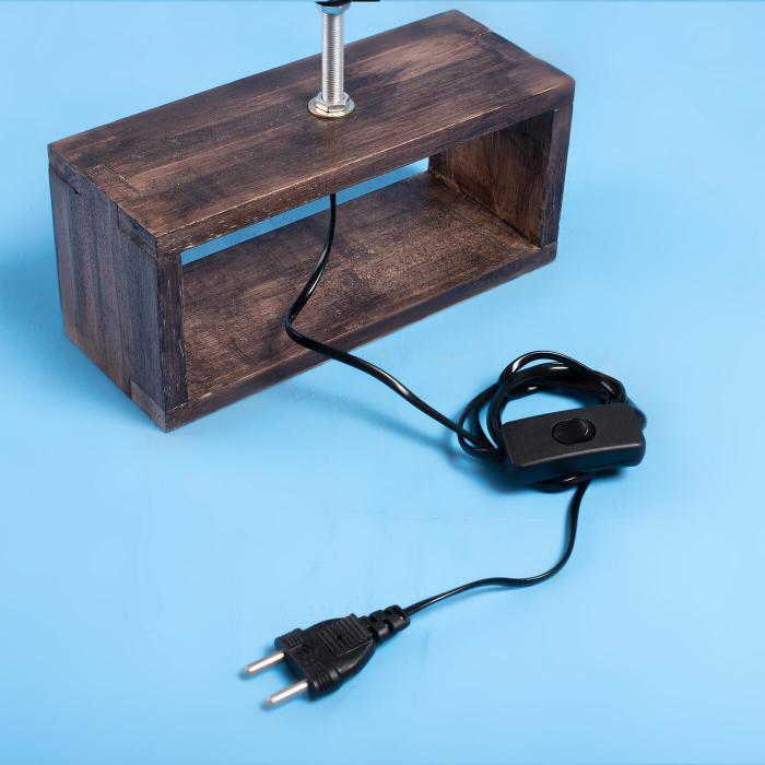 Saver Bundle - Plain Rectangular Tabletop Lamp with Dark Hollow Base