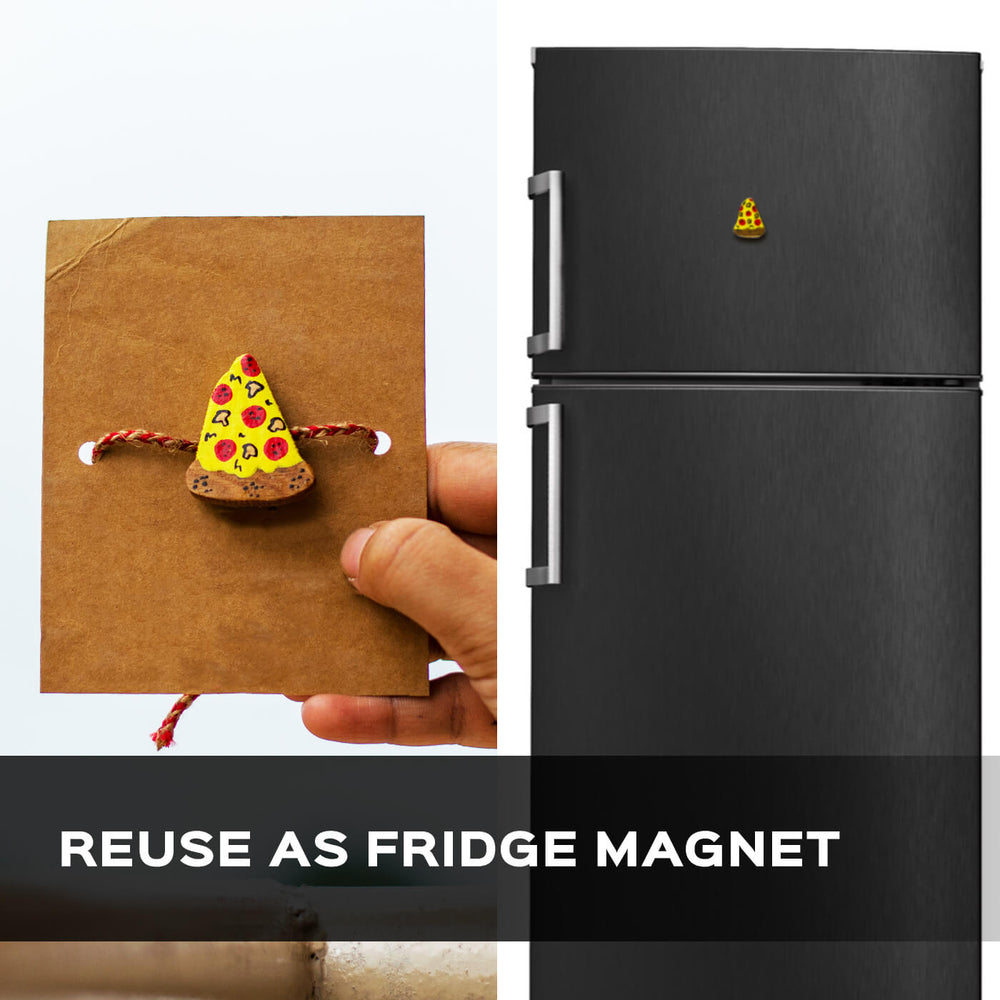 Handpainted Wooden Rakhi Mini Bird - Reuse as Fridge Magnet