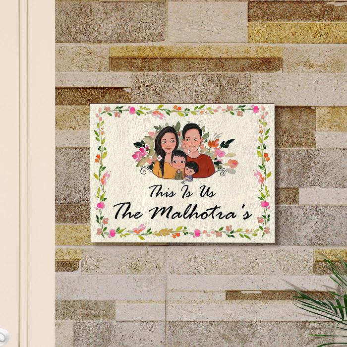 Rectangle Hand Painted Character Name Plate This Is Us - Mounted on Decorative Wall
