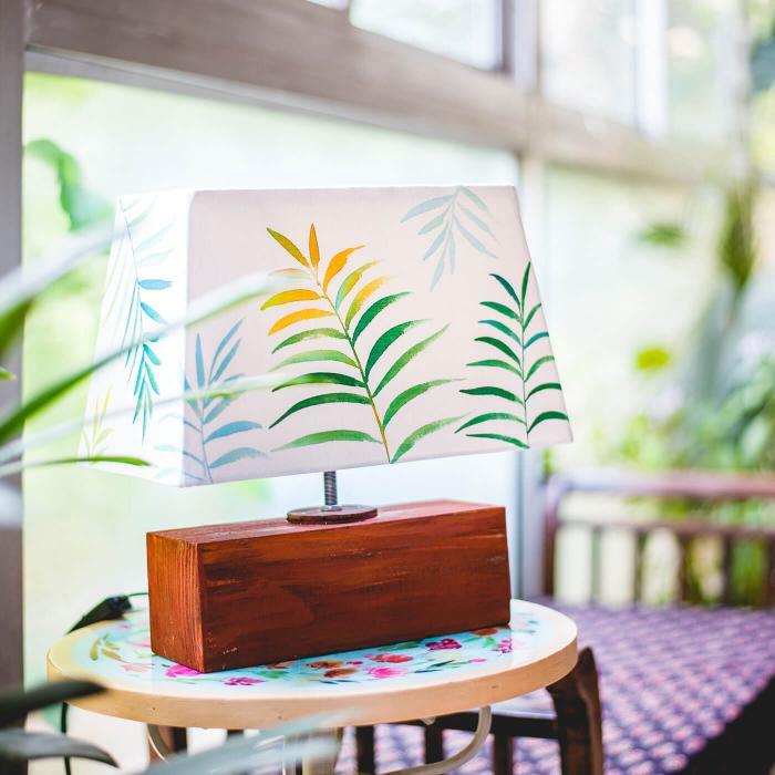 Handpainted Rectangular Empire Lamp
