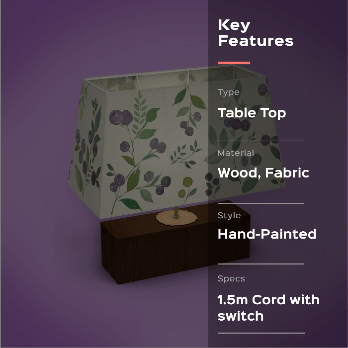 Handpainted Rectangular Empire Lamp