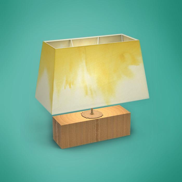 Handpainted Rectangular Empire Lamp