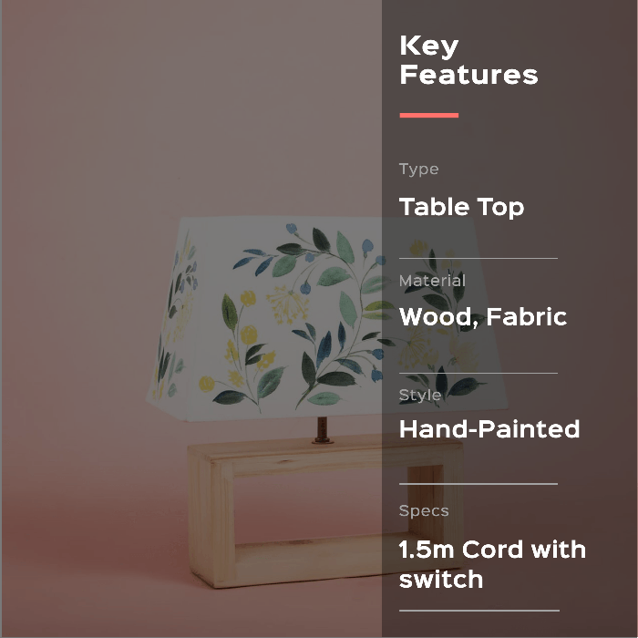 Handpainted Rectangular Empire Lamp