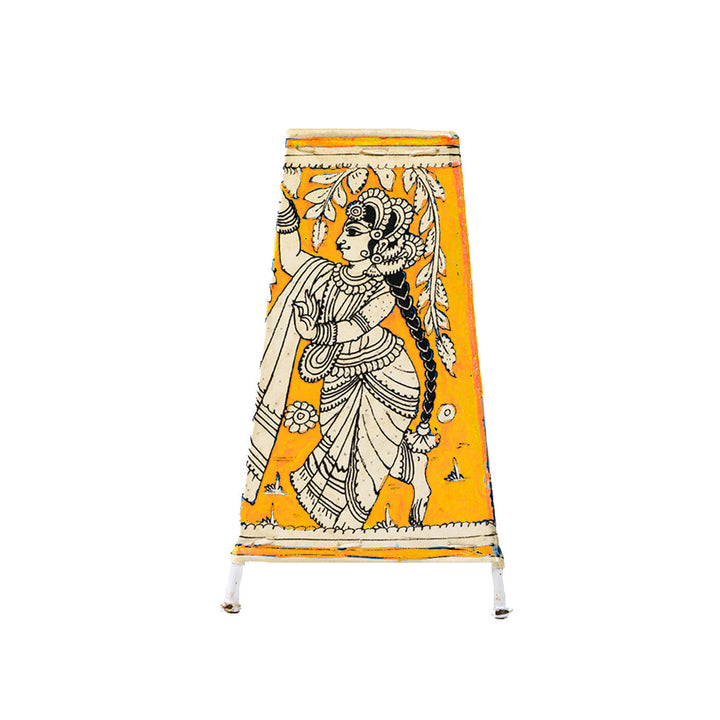 9 inch | Krishna Hand Painted Tholu Bommalata Medium Tabletop Lamp