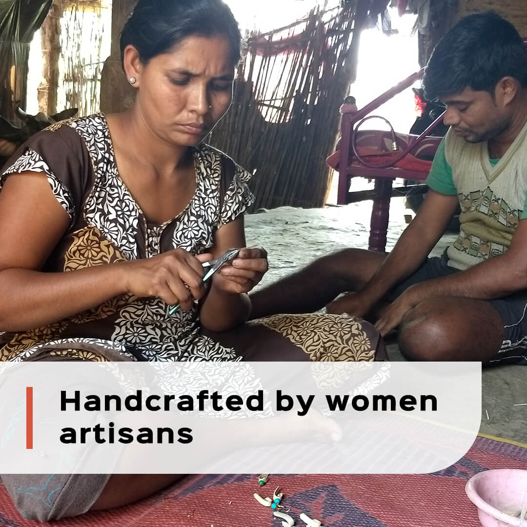 Ecofriendly Solid Round Bamboo Rakhi - Artisan crafting process